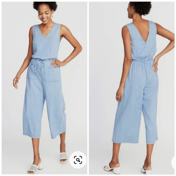 old navy denim romper